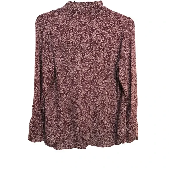 Soft Surroundings Size Large Purple Button Front 100% Silk Top Bell Sleeve Boho - Picture 8 of 12